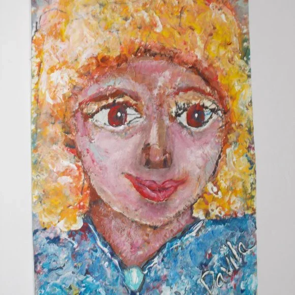 Original "Susie Q" impressionistic acrylic painting approximately 8 1/4"x11 3/4" - Picture 2 of 3